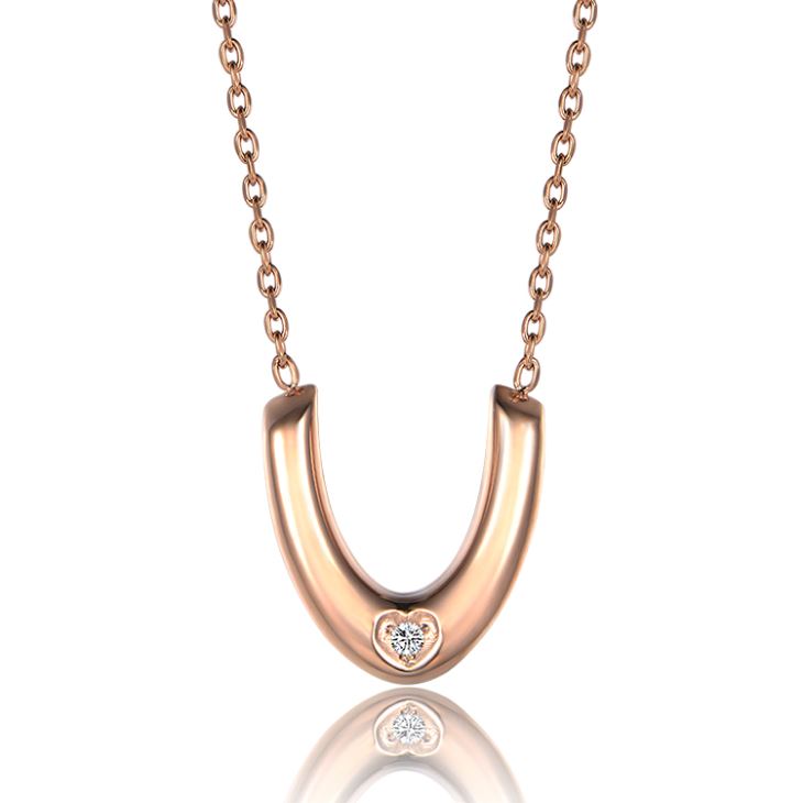 Gold Plated Stainless Steel Necklace With U Shape Global Trade leader